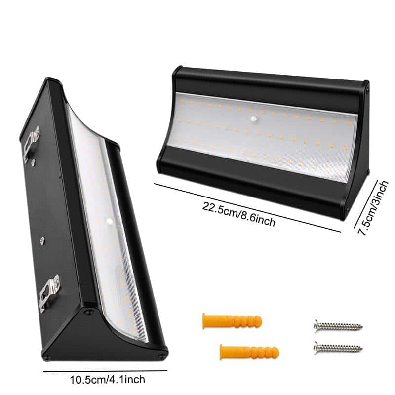 Aplique Solar Exterior Negro En Acero Inoxidable 48 Led