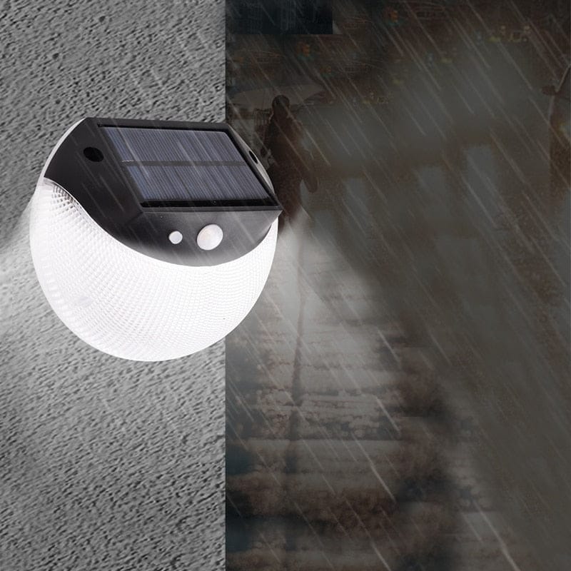 Aplique Solar Exterior De Jardín Redonda Con Detector