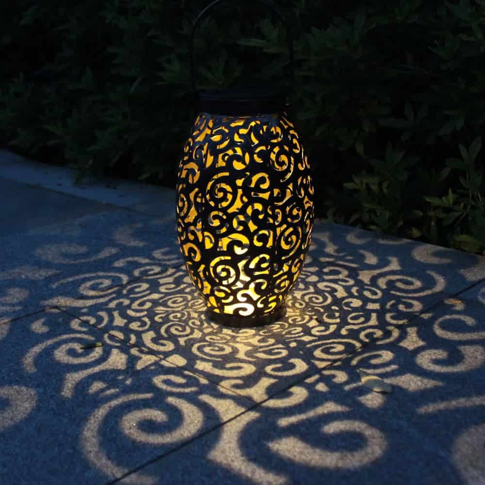 Linterna Solar Metálico "Rubí Luminoso Nublado"