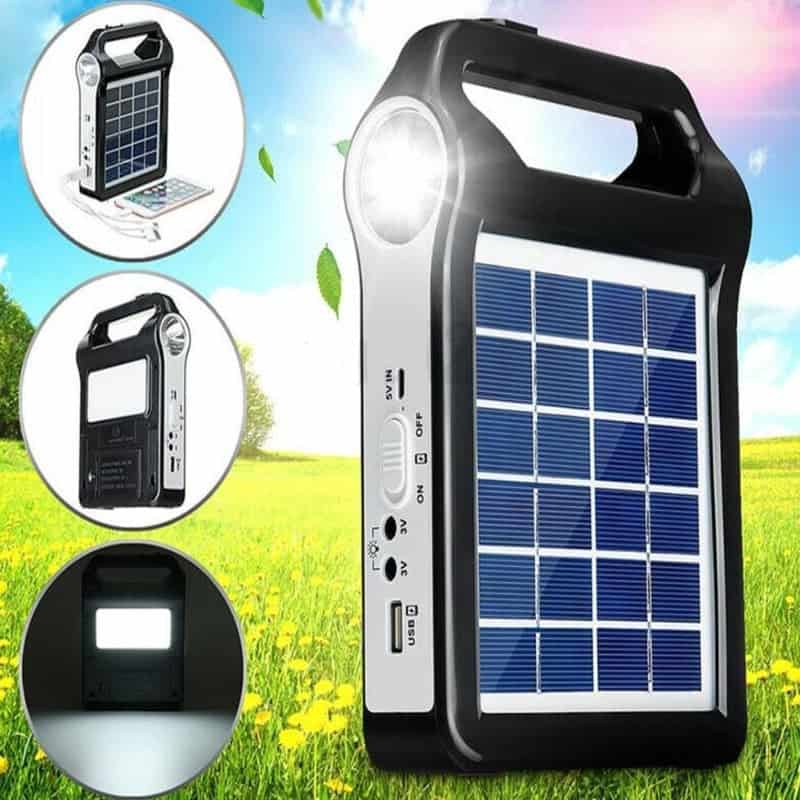 Cargador Solar Portatil Portatil Usb Recargable Con Lámpara Led