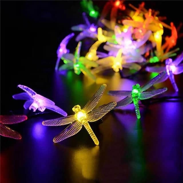 Guirnalda Luz Solar Exterior Multicolor "Vuelo De Libélula"