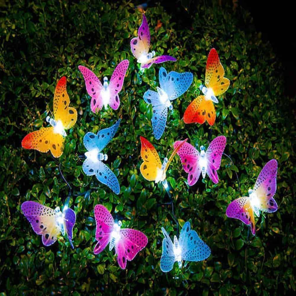Guirnalda Luz Solar Exterior "Mariposa Multicolor"